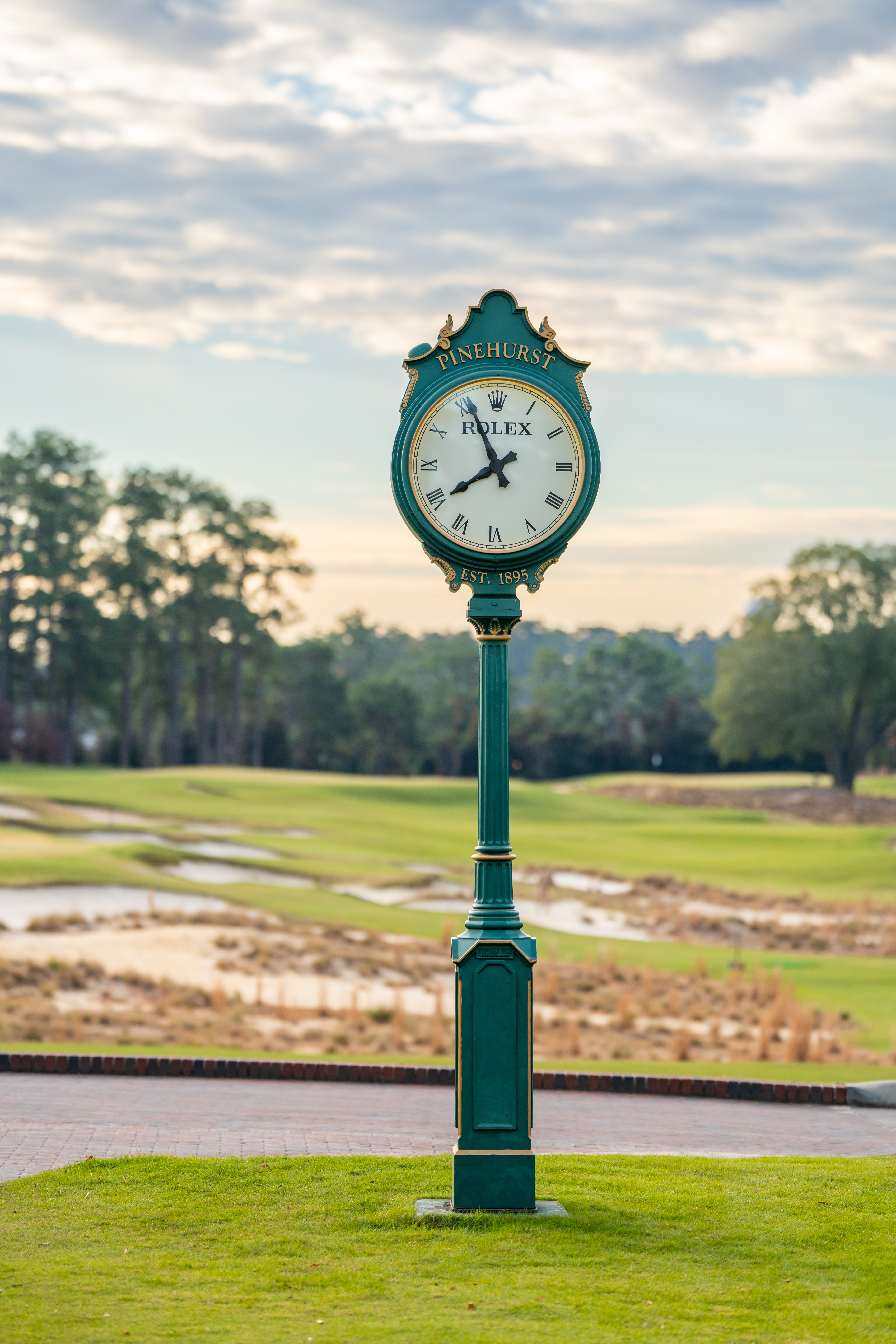 clock on a golf course