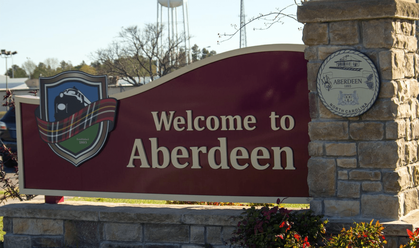 Town of Aberdeen welcome sign
